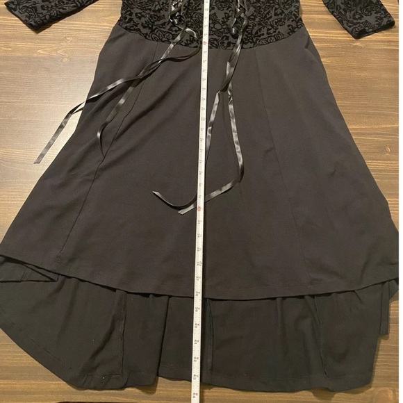 Tripp NYC Dress Mini Corset Size 2X Velvet Black Goth Flowers Daang Goodman - Picture 6 of 7